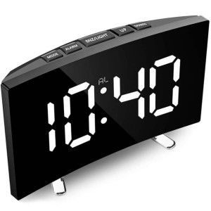 Lustrzany Zegar Cyfrowy Elektroniczny zakrzywiony ekran Led / Budzik / Term