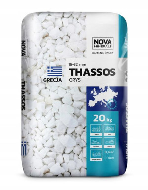 Grys kamień dekoracyjny biały THASSOS 16-32mm 20kg