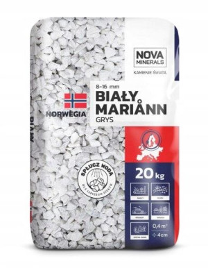 Grys kamień dekoracyjny biały MARIANN 8-16mm 20kg