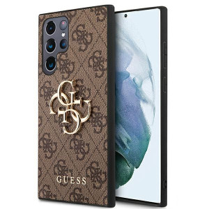 Etui Guess GUHCS22L4GMGBR Samsung Galaxy S22 Ultra brązowy/brown hardcase 4