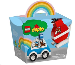 LEGO Duplo Helikopter Strażacki + Policja Radiowóz 10957
