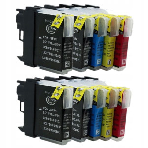 10x Tusz Brother Lc-980 Zamiennik 24/12ml Cmyk