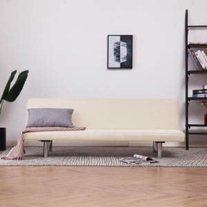 Sofa, rozkładana, kremowa, poliester