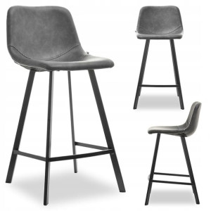 Designerskie Krzesło Barowe Na Metalowej Ramie Do Loftu Gobi Szare