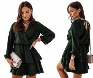 Elegancka sukienka oversize z falbaną M/L