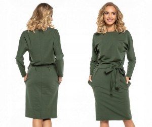 Luźna sukienka z paskiem oversize 2XL