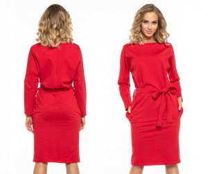 Luźna sukienka z paskiem oversize 3XL