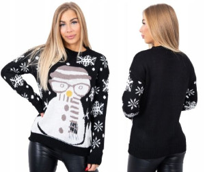 Sweter świąteczny zimowy z bałwanem