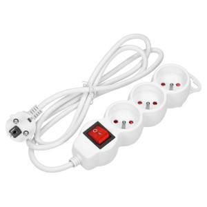 Orno Przedłużacz Biały Z Trzema Gniazdami Z Wyłącznikiem Kabel 1,5m Or-ae-1