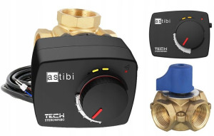 Zestaw Zawór 4 Drogowy 1 Cal Siłownik Tech Astibi