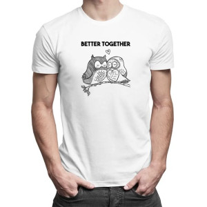 Better together - męska koszulka z nadrukiem dla zakochanych prezent