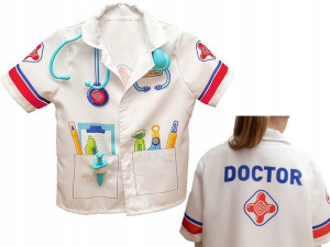 LEKARZ Strój KARNAWAŁOWY Doktor Fartuch STETOSKOP