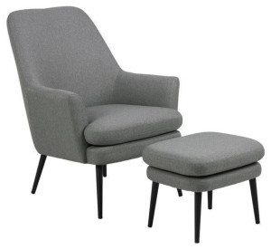 Fotel Chisa 84x95 Cm Szary + Podnóżek