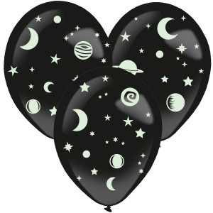 Balony Lateksowe Kosmos Z Naklejkami Glow 3 Szt.