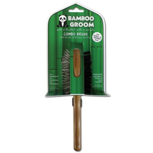 BAMBOO GROOM Dwustronna szczotka z włosiem i igłami ze stali nierdzewnej ro