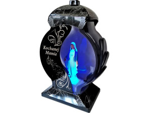 Znicz Mama Mamie Ob Czarny Marmur +figurka Led
