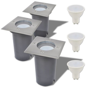 Lampy najazdowe LED, 3 szt., kwadratowe