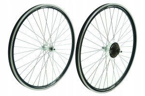 Koło 24 Przód+tył Kands + Wolnobieg 7-rzę. Shimano