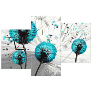 ZEGAR  Dmuchawce w turkusach 90x60