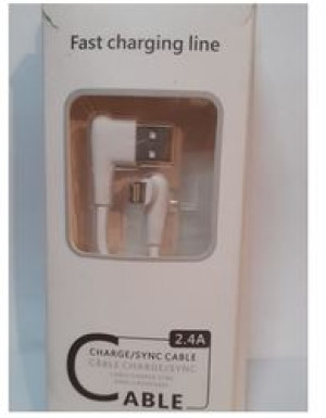 Kabel usb - wtyk kątowy iphone 1m 2,4a