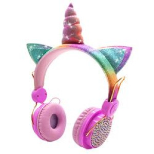 Kocie Uszy Słuchawki Dla Dzieci Bluetooth Kotek Jednorożec Z Cyrkoniami Un
