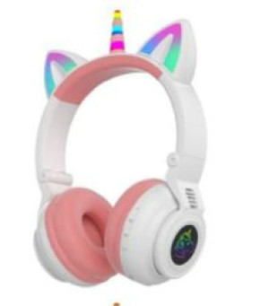 Kocie Uszy Słuchawki Dla Dzieci Bluetooth Kotek Jednorożec