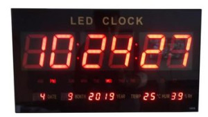 M2 5828 / Zegar ścienny z cyfrowym wyświetlaczem LED