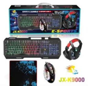 M1 Jx-K9000 / Zestaw dla graczy klawiatura mysz słuchawki podkładka pod mys
