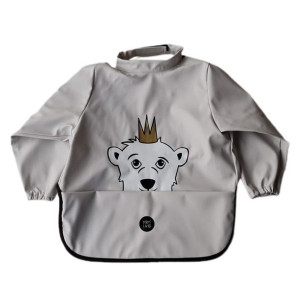 Śliniak z rękawkami Grey Miś Baby Livia