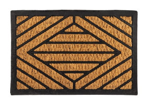 Wycieraczka kokosowa gumowa PCV prostokątna FRED 60x40 cm wzór nr 2 geometr