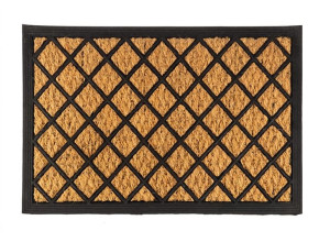 Wycieraczka kokosowa gumowa PCV prostokątna FRED 60x40 cm wzór nr 3 romby s
