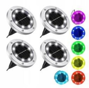 Lampki Solarne Gruntowe Disk Light 4 Szt Rgb Kolor