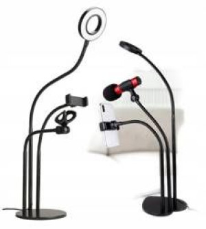 M1 / Stojak na telefon mikrofon RING LED do strimowania