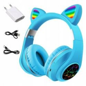 A - Słuchawki Bezp Słuchawki Rgb Cat Ear Bluetooth
