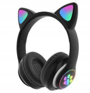 Słuchawki Bezp Kocie Uszy Słuchawki Dla Dzieci Bluetooth Kotek