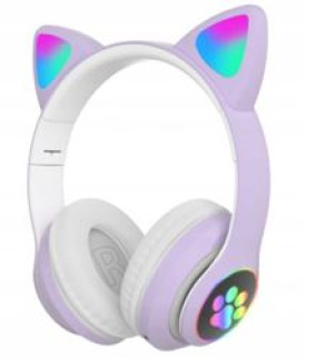 Słuchawki Bezp Kocie Uszy Słuchawki Dla Dzieci Bluetooth Kotek