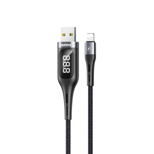 Remax kabel przewód USB - Lightning do ładowania z ekranem wyświetlaczem mi