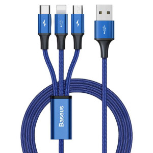 Baseus Rapid 3w1 kabel USB - USB Typ C / Lightning / micro USB do ładowania