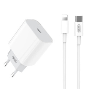 XO ładowarka sieciowa L77 PD 20W 1x USB-C biała + kabel USB-C - Lightning