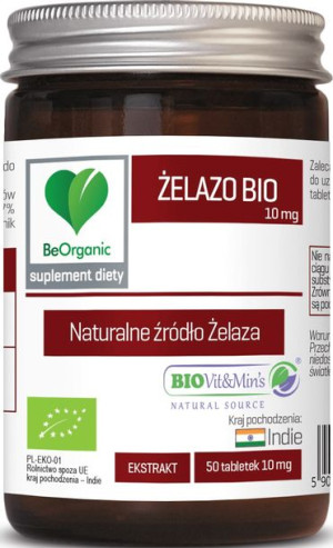 BEORGANIC Żelazo BIO 10 mg 50 tab.