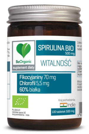 BEORGANIC Spirulina BIO 500 mg 100 tab.