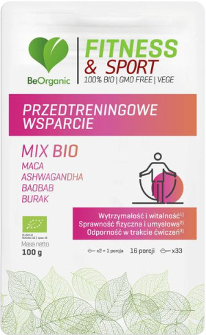 BEORGANIC Przedtreningowe Wsparcie MIX BIO 100 g