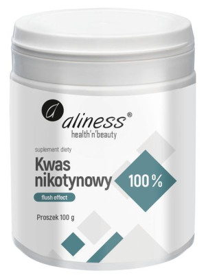 ALINESS Kwas Nikotynowy Czysty 100% Flush Effect Proszek 100 g