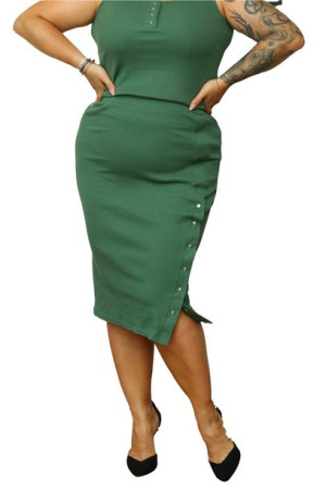 Spódnica MURCJA dzianinowa napy khaki 52 PLUS SIZE