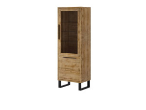 Witryna Wysoka Loft Metal Halla 05 Dąb Wotan 190cm