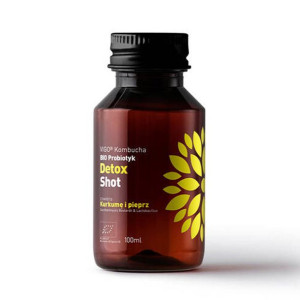 Vigo Kombucha Bio Probiotyk DETOX Shot Zawiera Kurkumę i Pieprz Bezglutenow