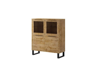Komoda Barek Loft Metal Halla 42 Dąb Wotan 120cm