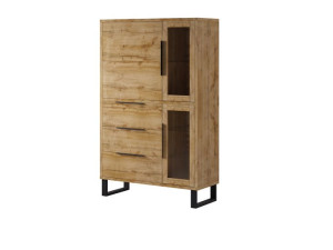 Witryna Loft Nogi Metal Halla 12 Dąb Wotan 120cm