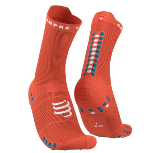 COMPRESSPORT Skarpetki do biegania wysokie ProRacing Socks V4 pomarańczowe