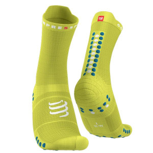 COMPRESSPORT Skarpetki do biegania wysokie ProRacing Socks V4 fluo żółte